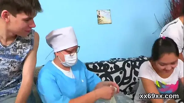 Man assists with hymen physical and drilling of virgin cutie