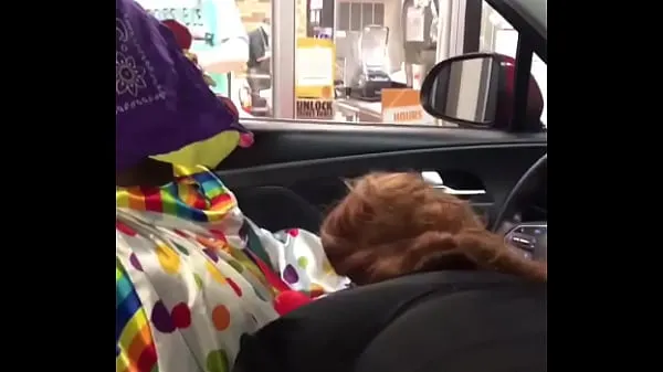 XXX Clown gets dick sucked while ordering food clips Videos