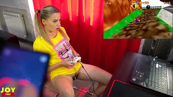 XXX Letsplay Retro Game With Remote Vibrator in My Pussy - OrgasMario By Letty Black क्लिप वीडियो