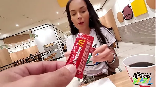 XXX Aleshka Markov gets ready inside McDonalds while eating her lunch and letting Neca out clips Videos