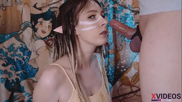 XXX Fucking the mouth of a beautiful elf girl in dreadlocks! Oral sex with a pretty girl! Cum in her mouth! Drooling blowjob and deep throat girlfriend! Facial ! Tall girl cosplays an elf ! Big boobs clips Videos